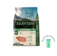 Comida para Perro Adulto Razas Grandes Bravery Libre de Grano Pollo 12kg